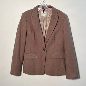 BANANA REPUBLIC Academia Assorted Buttoned Fitted Tan Wool Blazer SZ 10